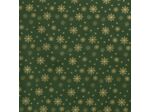Sélection Coup de coudre - Tissu Popeline de Coton Imprimé Flocons de Neige sur le Fond Vert Foncé