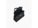 Sac à main double rabat moyen modèle Emilie en cuir signature T