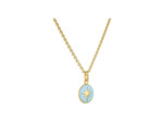 Médaille Arthus Bertrand Ma Mini Médaille Etoile en or jaune poli et laque bleu ciel, 10 mm
