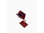 Porte monnaie zippé avec porte cartes amovible Charlotte en cuir lisse