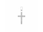 Pendentif Arthus Bertrand Croix Fil Carré - hauteur 10 mm Or blanc & Diamants (HSI 0.072ct)