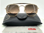 Lunettes de soleil Ray-Ban RB3648-M The Marshal II monture en métal doré et verres morron dégradé
