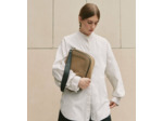 Grand sac bandoulière Ella en cuir lisse et nubuck