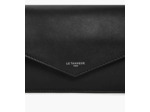 Sac pochette avec bandoulière en cuir lisse