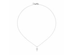 Pendentif Arthus Bertrand Croix Fil Carré - hauteur 10 mm Or blanc & Diamants (HSI 0.072ct)