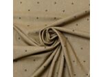 Sélection Coup de coudre - Tissu Toile de Coton Rustique Imprimé Petits Feuilles sur le Fond Beige
