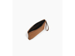 Pochette zippée en cuir grainé