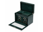 Remontoir pour 2 montres automatiques Wolf 1834 British Racing Green en cuir vegan vert
