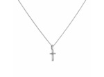Pendentif Arthus Bertrand Croix Fil Carré - hauteur 10 mm Or blanc & Diamants (HSI 0.072ct)