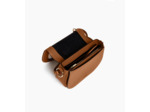 Sac bandoulière moyen modèle Ella en toile coton et cuir lisse