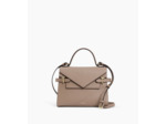 Sac à main double rabat moyen modèle Emilie en cuir grainé