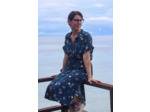 Lise Tailor - Tissu Popeline de Viscose Imprimé "Paniers" Marine