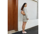 Petit sac bandoulière Pia effet raphia et cuir lisse