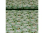 Poppy - Tissu Popeline de Coton Imprimé Cygnes "Beautiful Swan" sur le Fond Vert Herbe