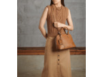 Sac à main moyen modèle Romy en cuir grainé et lisse
