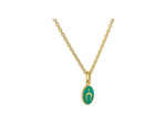 Médaille Arthus Bertrand Ma Mini Médaille Fer à Cheval en or jaune et laque émeraude, 10 mm