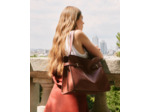 Sac porté épaule modèle maxi Emie en cuir lisse et nubuck