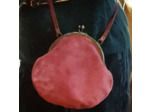 Sac vintage 24-185 daim rose framboise