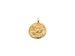 Médaille Arthus Bertrand galet Colombe aux Etoiles en or jaune sablé