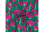 Nerida Hansen - Tissu Viscose Lenzing Ecovero "Poppies" Rose et Vert