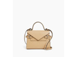 Sac à main double rabat moyen modèle Emilie en cuir grainé