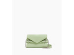 Sac pochette avec bandoulière double rabat Emilie en cuir grainé