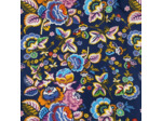 Sélection Coup de coudre - Tissu Popeline de Viscose Imprimé Fleurs sur le Fond Bleu Indigo