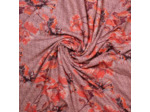 Sélection Coup de coudre - Tissu Crêpe de Viscose Imprimé Gros Fleurs sur le Fond Rose - coupon 3m