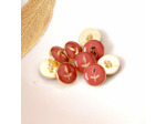 Lise Tailor - Lot 2 Boutons de Bottine "Feuillete" Coloris Terracotta (12 mm)