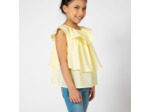 La Maison Victor - Tissu Voile de Coton Uni Couleur Jaune Poussin