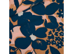 See You at Six - Tissu Satin de Viscose Ecovero Imprimé "Shadow Flowers" sur le Fond Marron Pâle