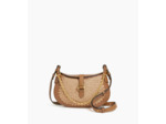 Petit sac bandoulière Pia effet raphia et cuir lisse