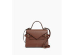 Sac à main double rabat moyen modèle Emilie en cuir grainé