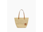 Grand sac cabas le Nattier en cuir lisse semi-végétal et raphia
