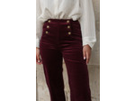 pantalon Victorine bordeaux en velours