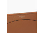 Pochette zippée en cuir grainé