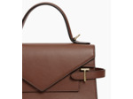 Sac à main double rabat moyen modèle Emilie en cuir grainé