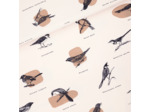 See You at Six - Tissu French Terry de Coton Imprimé "Ornithology" sur le Fond Légèrement Beige (Copy)