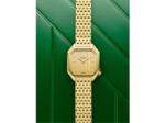 Montre March LA.B Milady Mansart Electrique 28 mm - Chevrons Or - Acier Poli Brossé 9 Maillons Doré