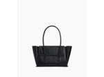 Sac cabas moyen modèle à rabat Elena en cuir grainé