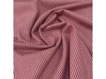 Sélection Coup de coudre – Tissu Denim de Coton Stretch Rayures Blanches sur le Fond Rouge