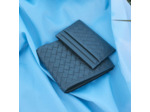 Porte cartes avec poche billets Charles en cuir tressé