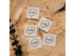 Ikatee – Lot 5 Étiquettes Tissées "Hello"