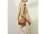 Sac pochette avec bandoulière en cuir lisse