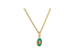 Médaille Arthus Bertrand Ma Mini Médaille Coccinelle en or jaune sablé et laque émeraude, 10 mm