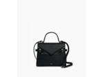 Sac à main double rabat moyen modèle Emilie en cuir signature T