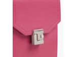 Etui téléphone à rabat Rose en cuir lisse