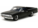 Jada - Fast and Furious 1967 El Camino, 253203086, extrait du Film Fast and Furious 10, moulé sous Pression, échelle 1:24, Dominic Toretto, Convient à partir de 8 Ans, Noir