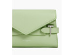 Sac pochette avec bandoulière double rabat Emilie en cuir grainé