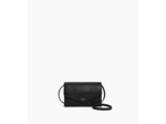 Sac pochette avec bandoulière en cuir lisse